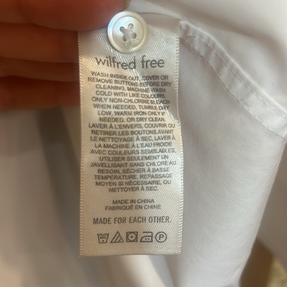 ARITZIA WILFRED FREE RELAXED SHIRT WHITE PERFECT SHIRT BUTTON DOWN SIZE LARGE - Picture 10 of 11